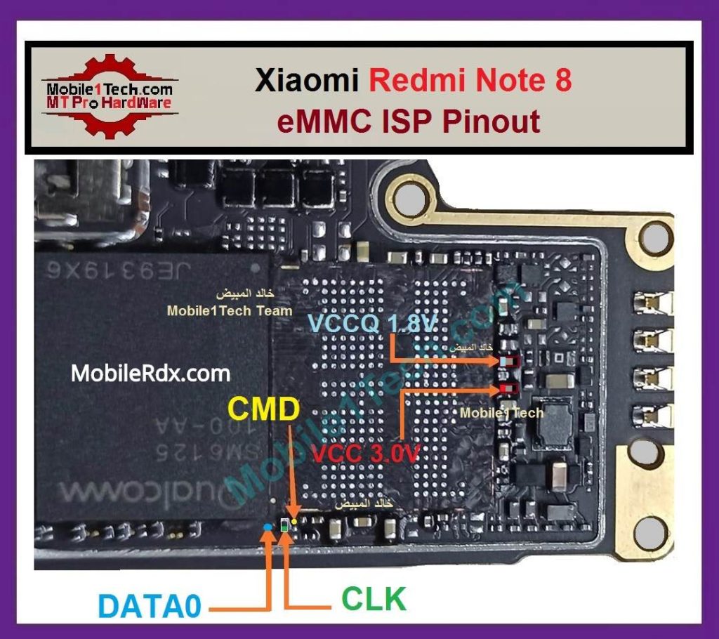 Redmi Note Emmc Isp Pinout For Remove Mi Account And Frp