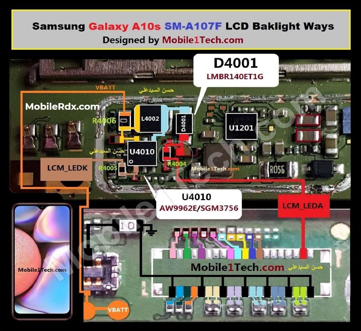 Samsung a10s LCD Light