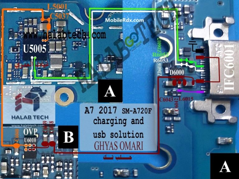 Samsung Galaxy A7 A720F Charging Ways USB Jumper Solution