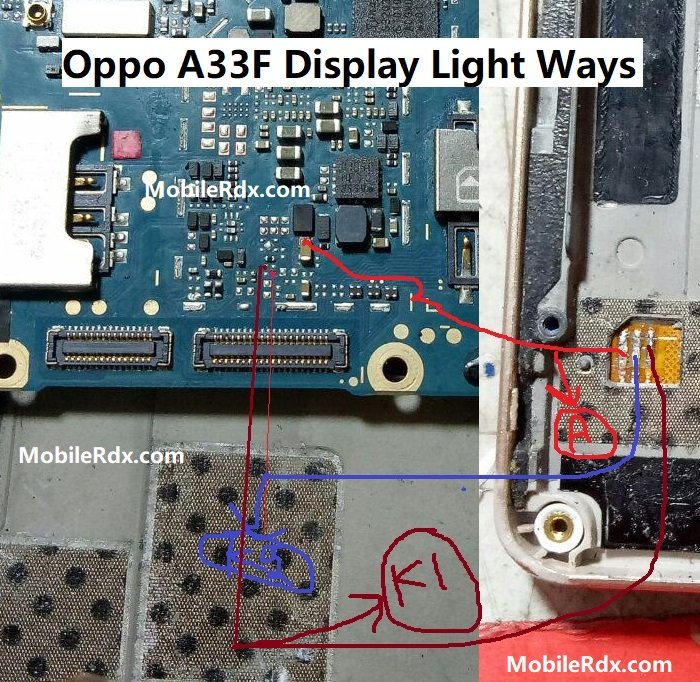  Oppo  A33F Display Light Ways LCD Light Jumper Solution