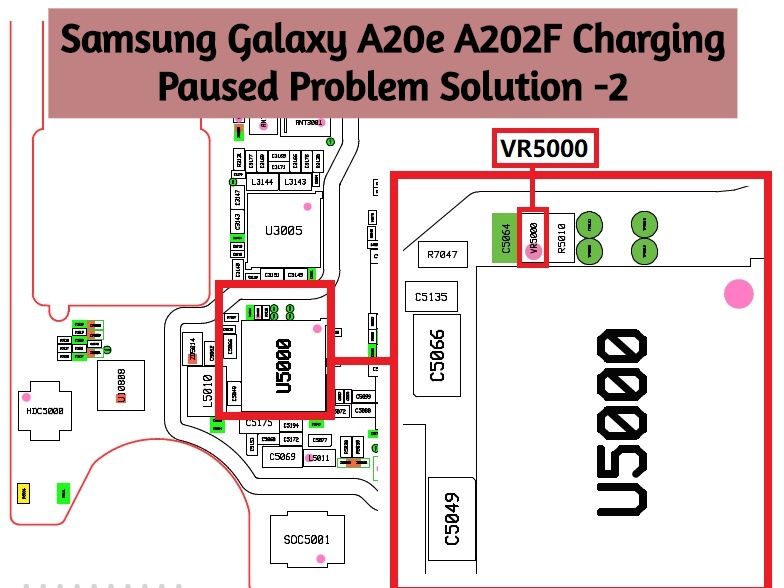 مسار المقاومة الحرارية A20e A202F Samsung-Galaxy-A20e-A202F-Charging-Paused-Problem-Solution-2