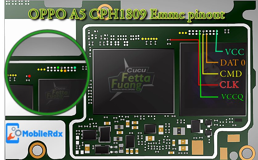 Oppo A5 Cph1809 Emmc Pinout For Flashing And Remove User Lock 4408