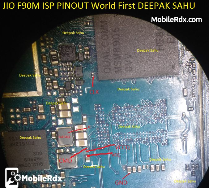 LYF Jio F90M ISP (EMMC) Pinout For EMMC Programming And Flashing