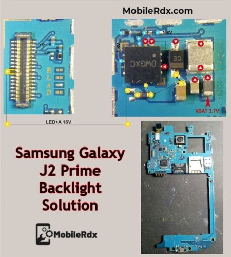 samsung j2 prime display light solution