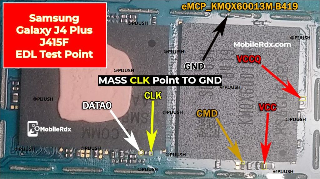 Samsung Galaxy J4 Plus J415f Edl Test Point Edl 9008 Mode