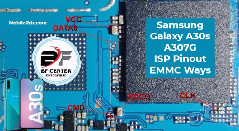 Samsung Galaxy A30s A307G ISP Pinout EMMC Ways