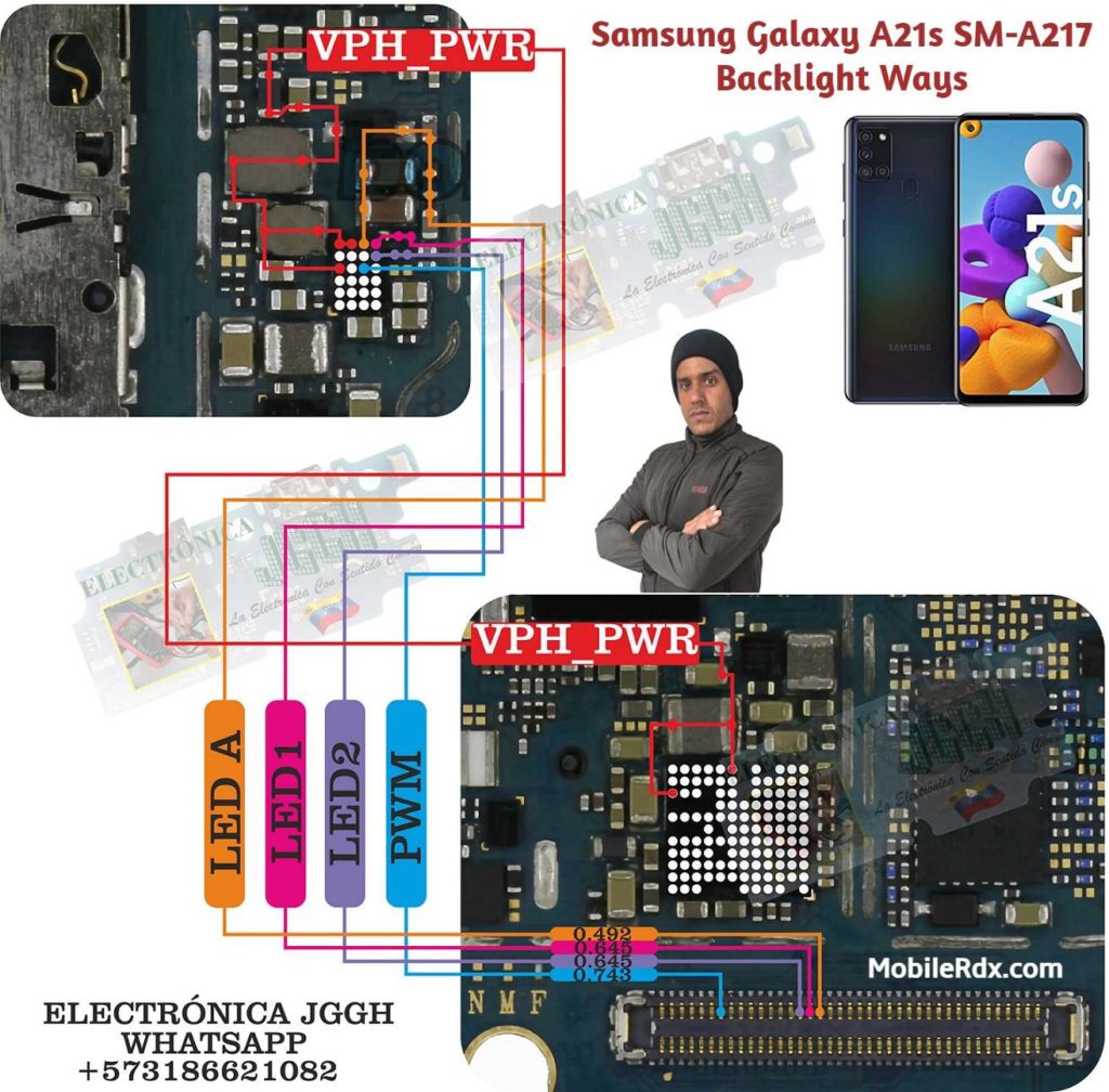 samsung a21s back light ways