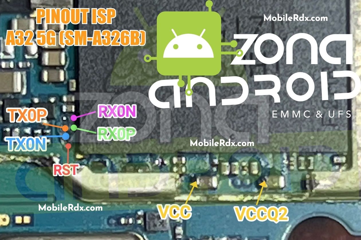 Samsung Galaxy A32 5G SM-A326 UFS ISP Pinout | Test Point