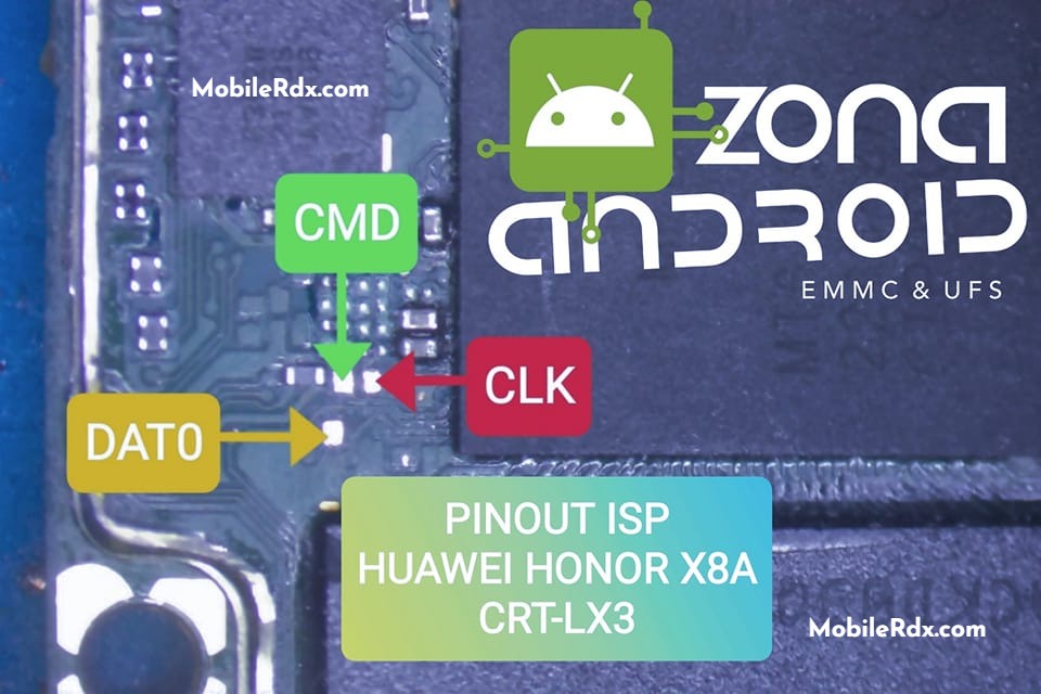 Honor X8a EMMC ISP Pinout | Test Point Image