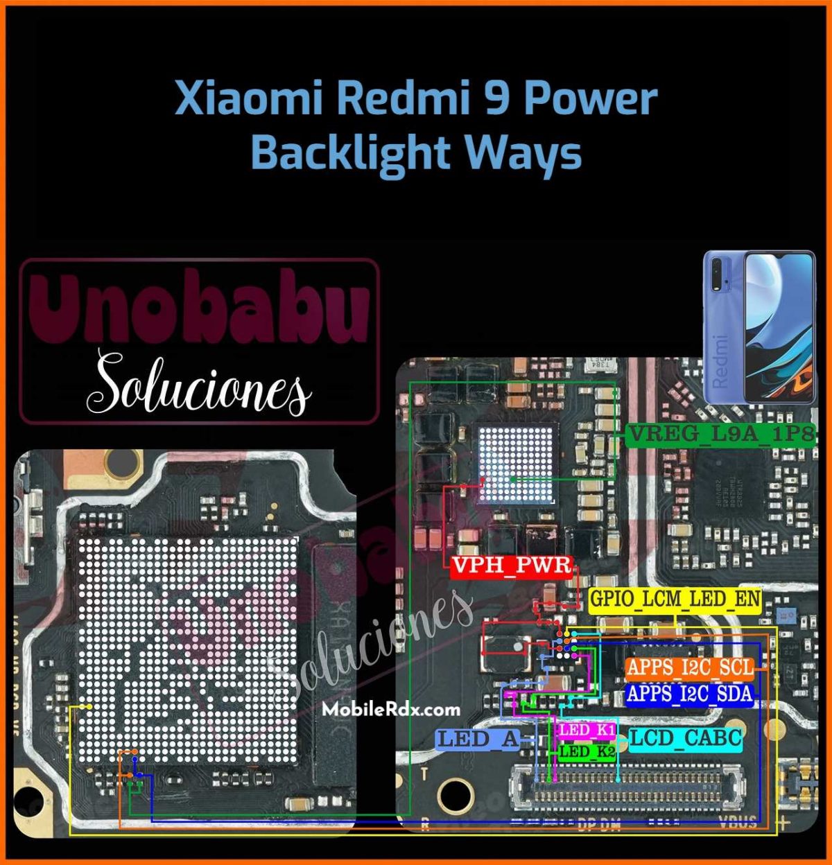 Xiaomi Redmi 9 Power Backlight Ways Repair Lcd Display Light Problem