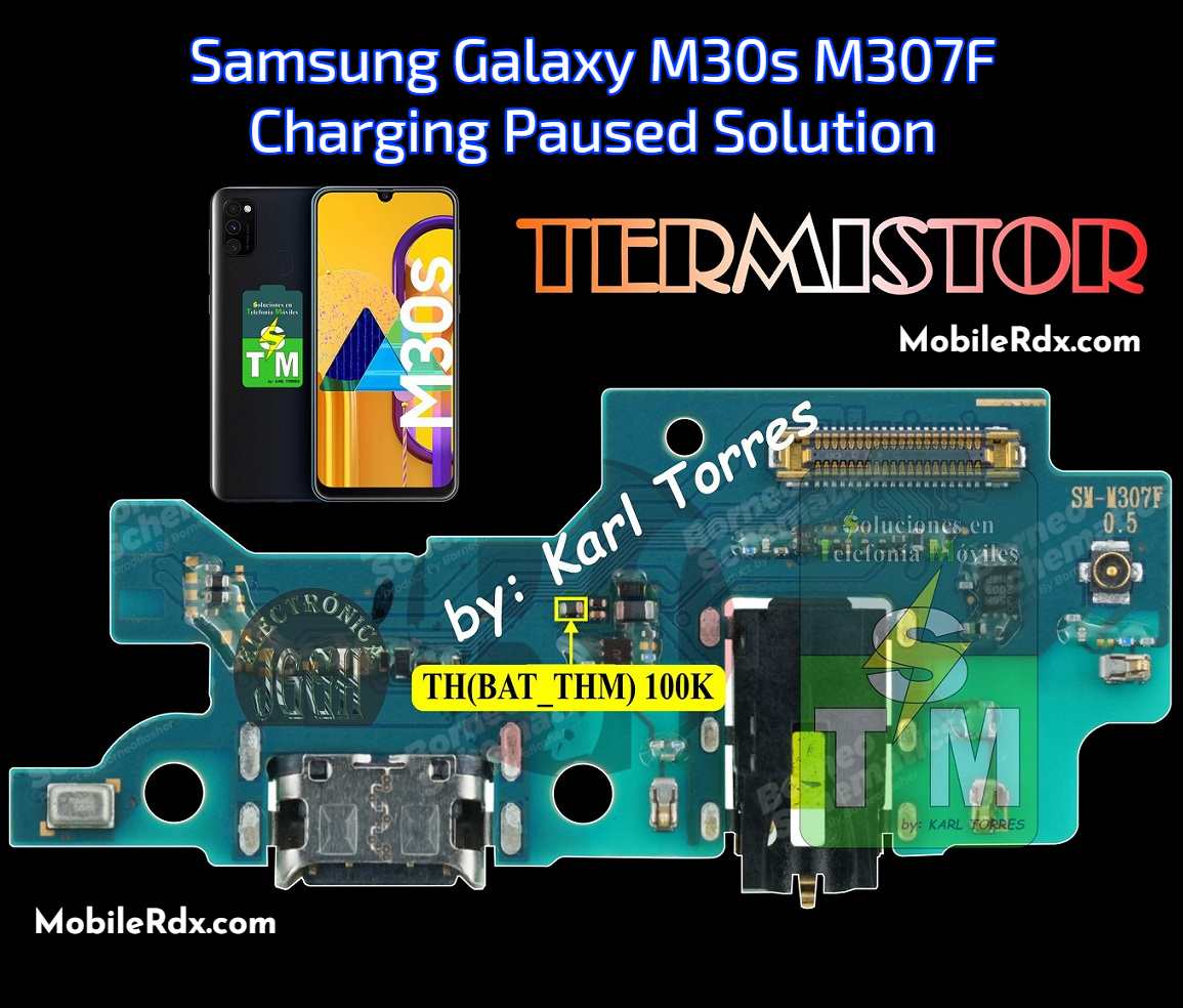 Repair Samsung Galaxy M30s M307f Charging Paused Problem Battery Temperature Error 7883