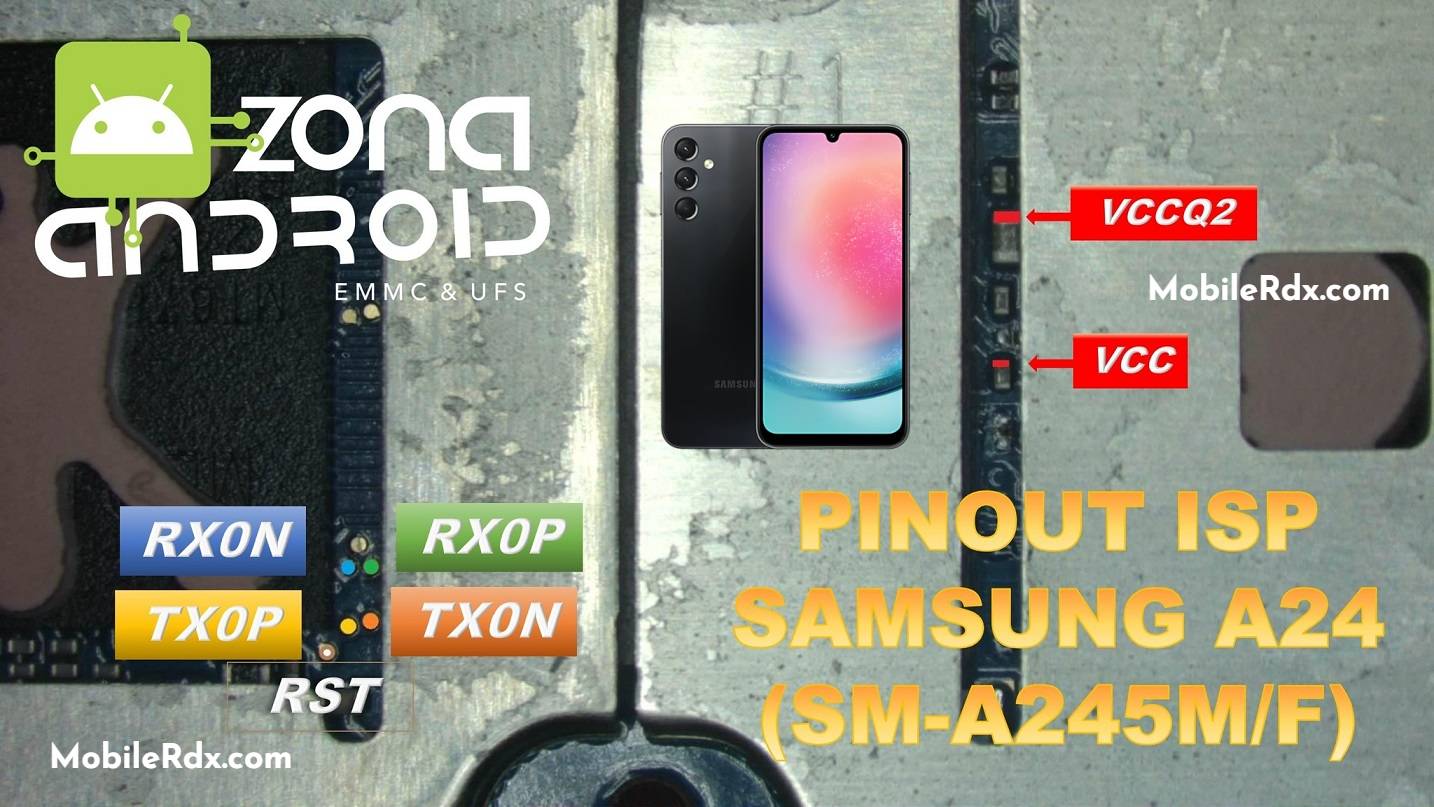 Samsung Galaxy A24 SM A245F ISP UFS Pinout Test Point