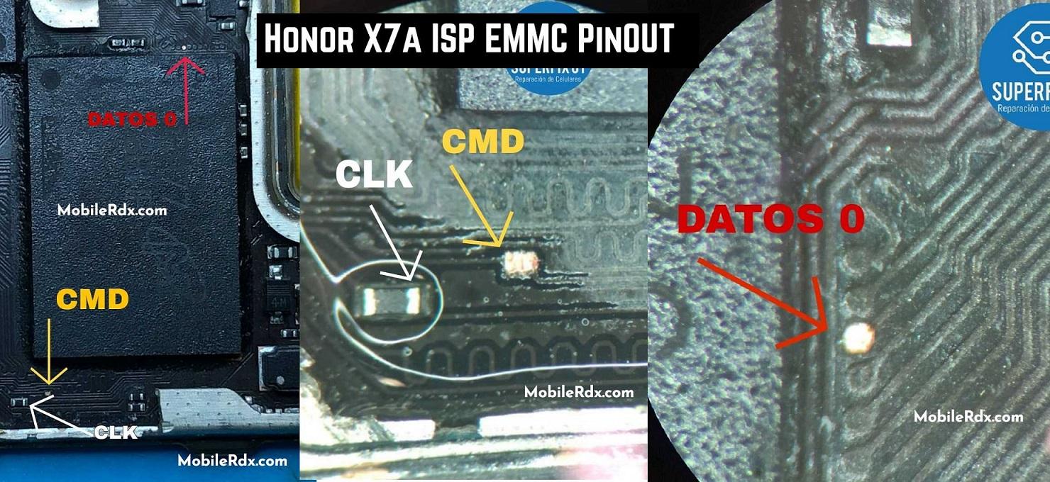 Honor X7a ISP EMMC PinOUT | Test Point