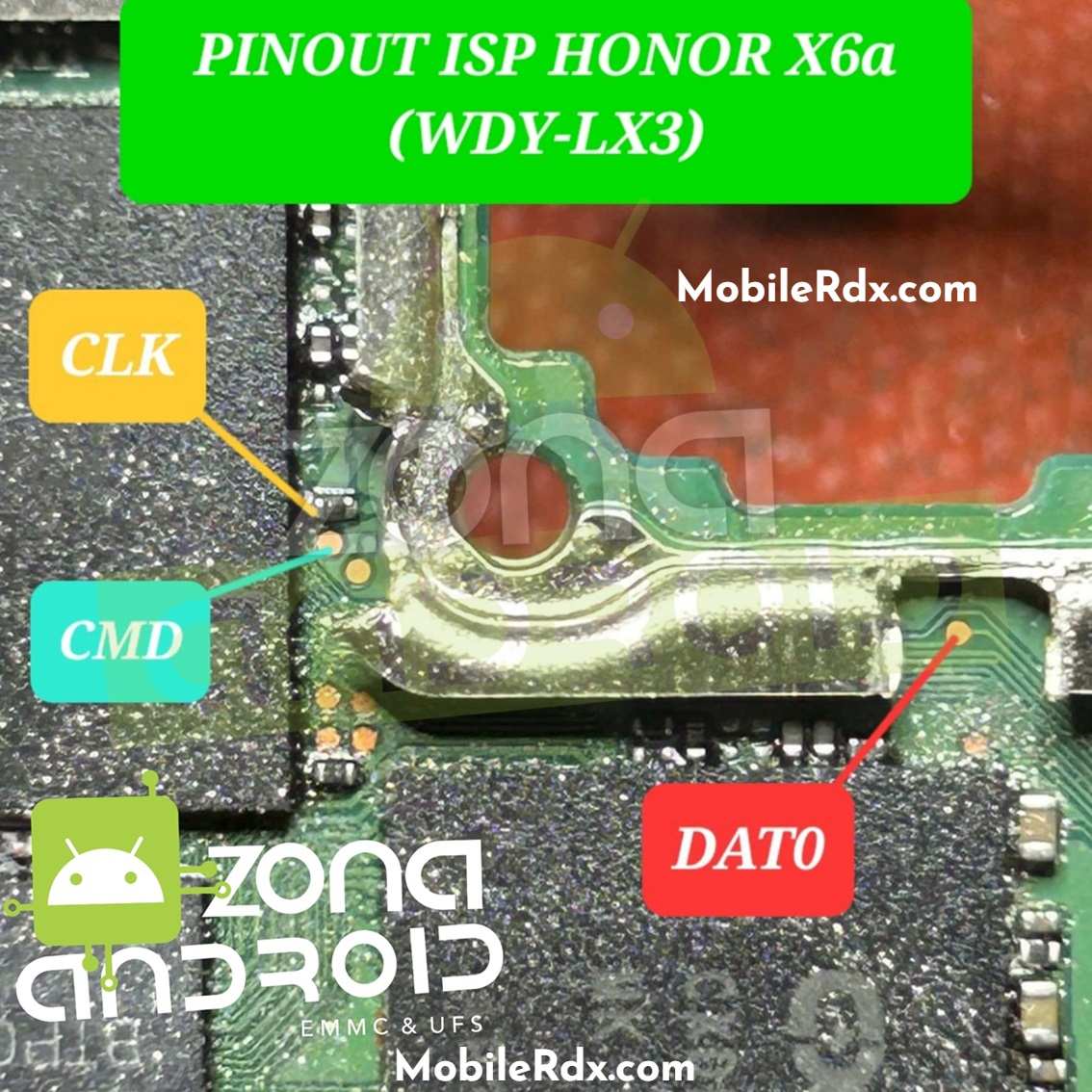 Honor X6a ISP EMMC PinOUT | Test Point